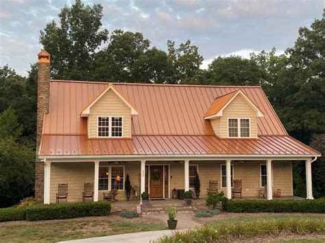 house copper metal roof|copper colored metal roofing panels.